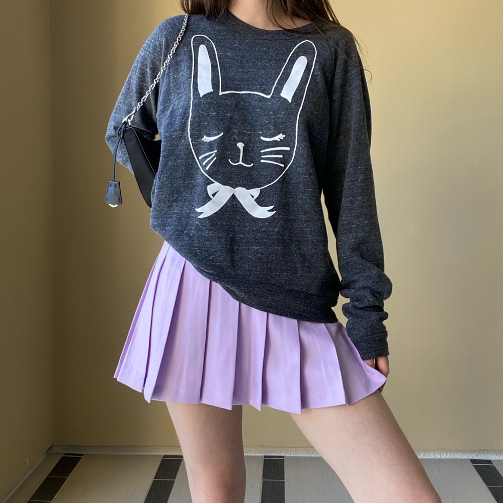 TOPSHOP Charcoal Gray Cute Bunny Sweater